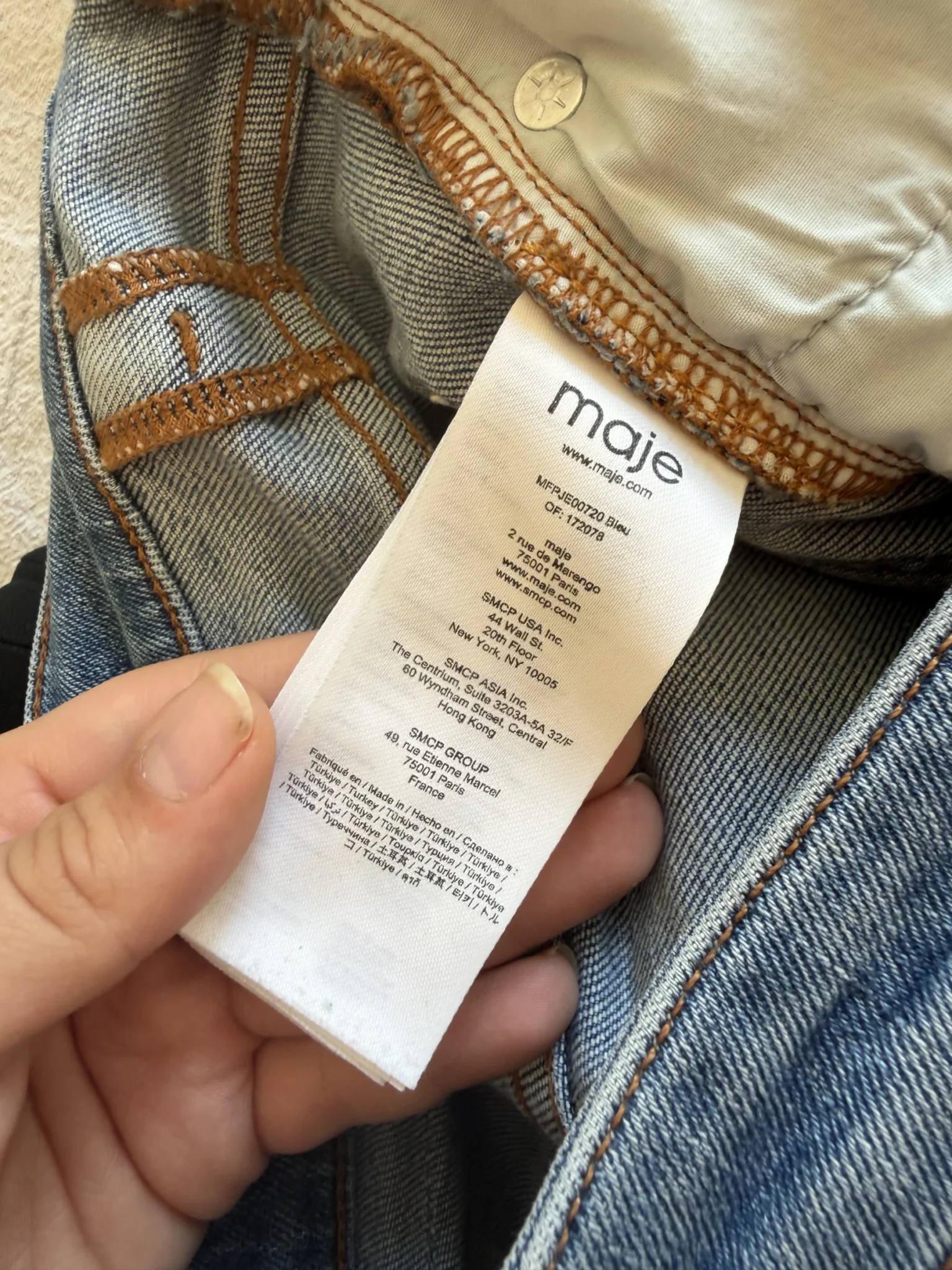 Image for Jean Maje large taille 40 FR - 30 US bleu clair taille haute