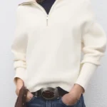 Thumbnail for Pull Mango taille S col camionneur blanc cassé écru