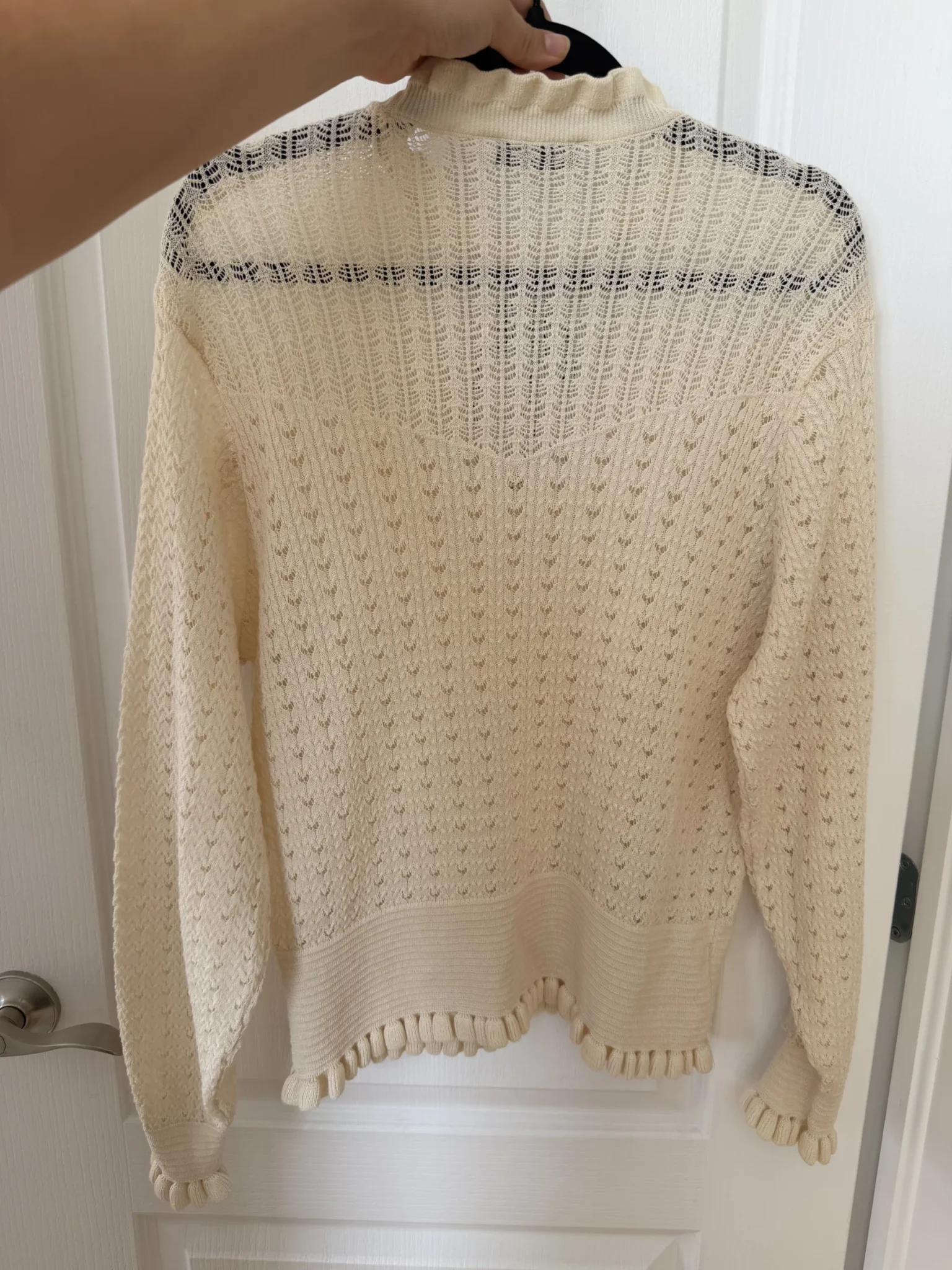 Image for Pull Zara blanc écru et noir taille XL manches ballons
