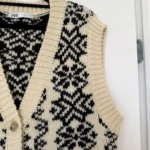 Thumbnail for Gilet Zara taille L écru et noir style pull d’hiver