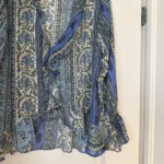 Thumbnail for Blouse Zara taille M manches longues/larges à volants bleu fleuris
