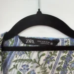 Thumbnail for Blouse Zara taille M manches longues/larges à volants bleu fleuris