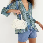 Thumbnail for Blouse Zara taille M manches longues/larges à volants bleu fleuris