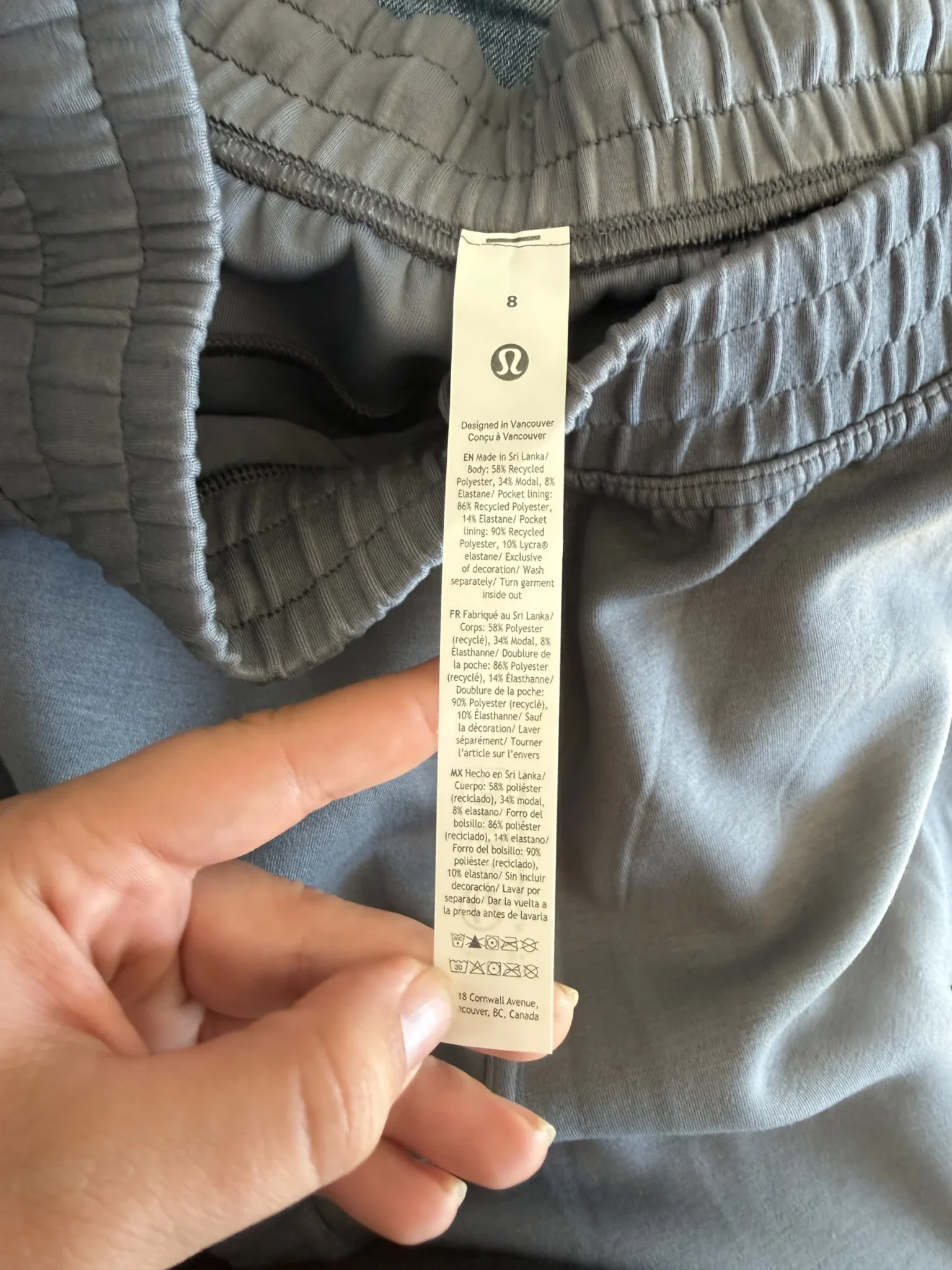Image for Pantalon jogging Lululemon taille 8 gris coupe large/oversize