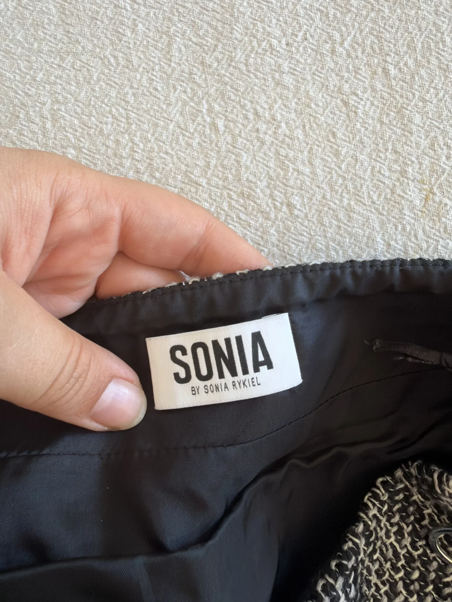Image for Sonia Rykiel skirt in black and grey tweed, size 38