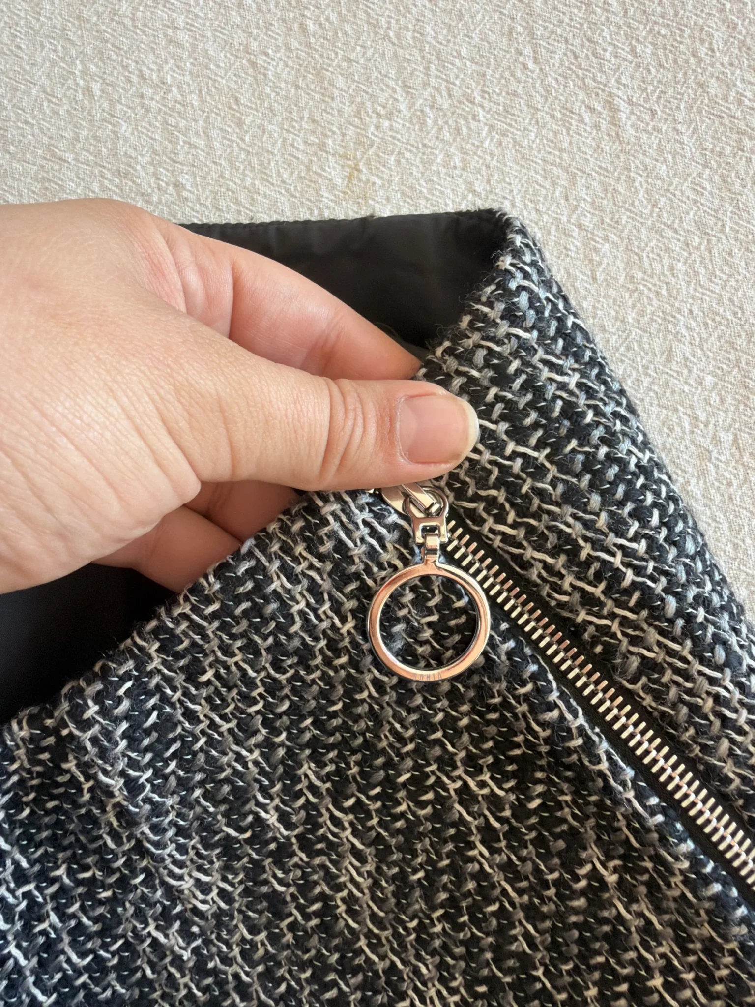 Image for Sonia Rykiel skirt in black and grey tweed, size 38