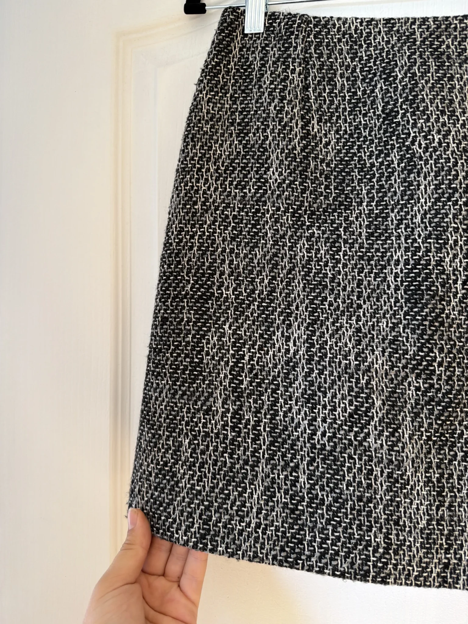 Image for Sonia Rykiel skirt in black and grey tweed, size 38