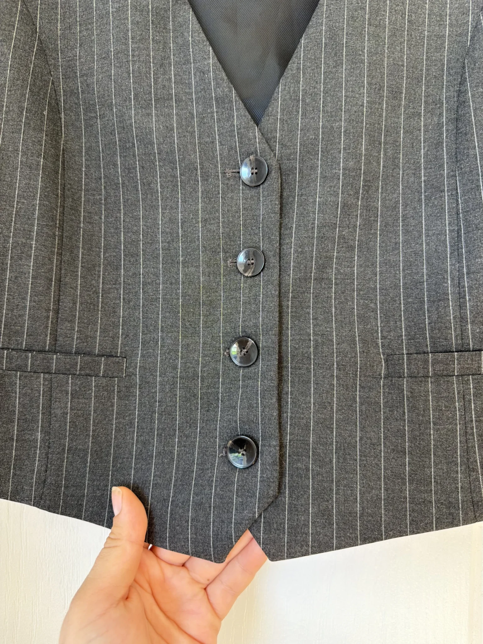 Image for Veston Zara de costume taille L gris rayé blanc