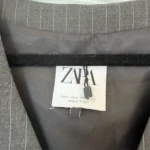 Thumbnail for Veston Zara de costume taille L gris rayé blanc