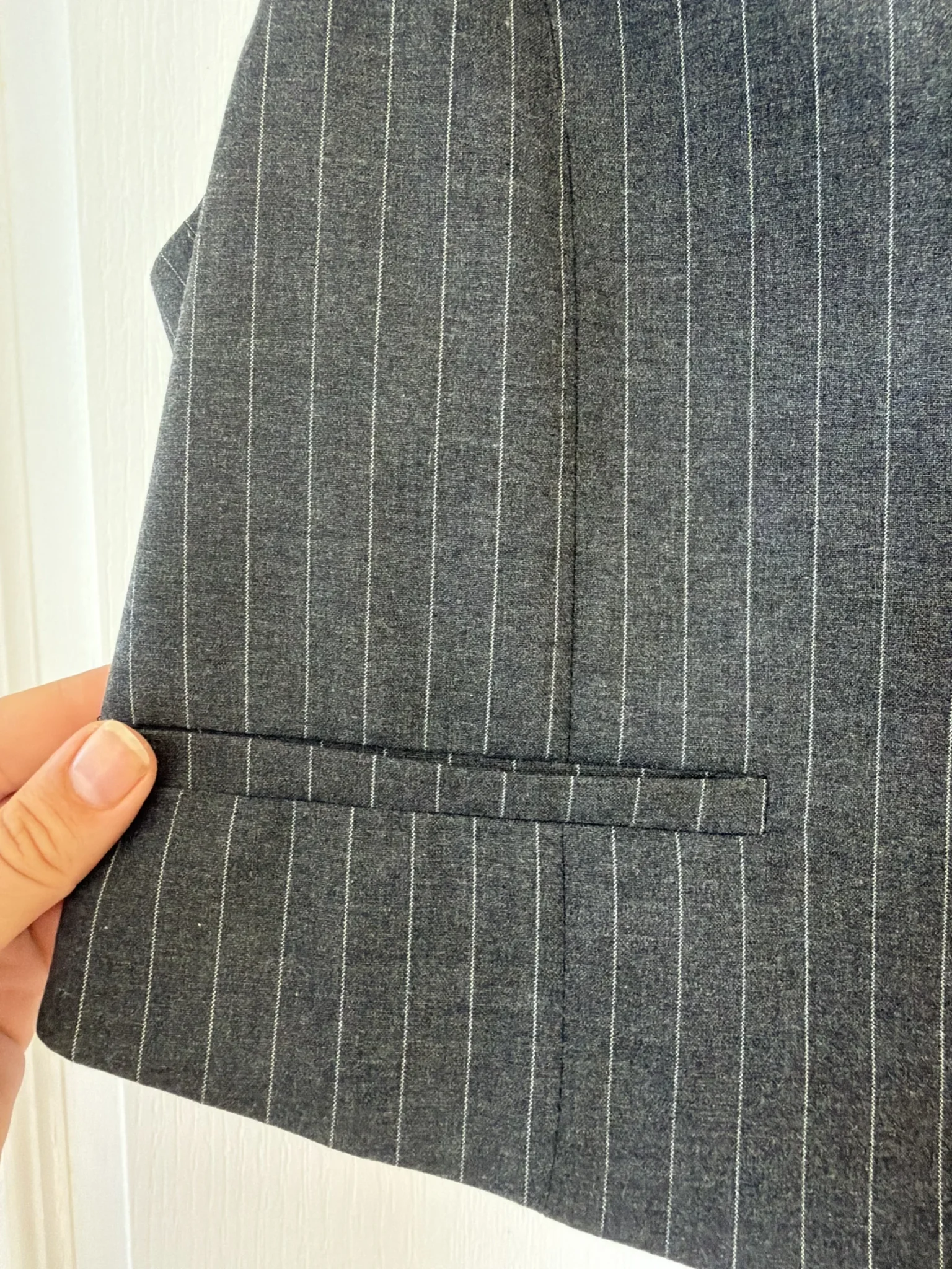 Image for Veston Zara de costume taille L gris rayé blanc
