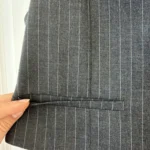 Thumbnail for Veston Zara de costume taille L gris rayé blanc