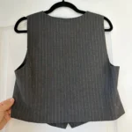 Thumbnail for Veston Zara de costume taille L gris rayé blanc