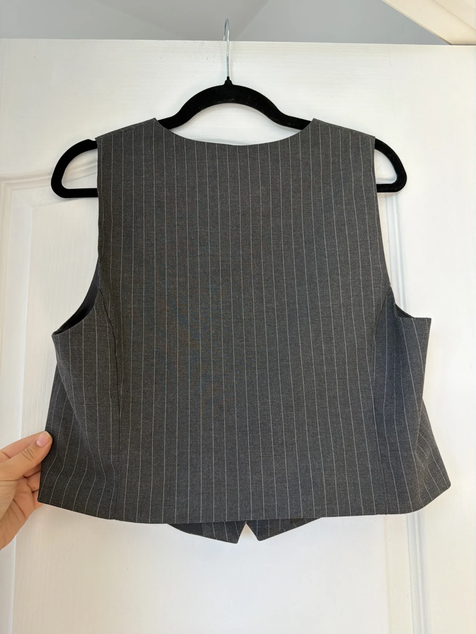 Image for Veston Zara de costume taille L gris rayé blanc
