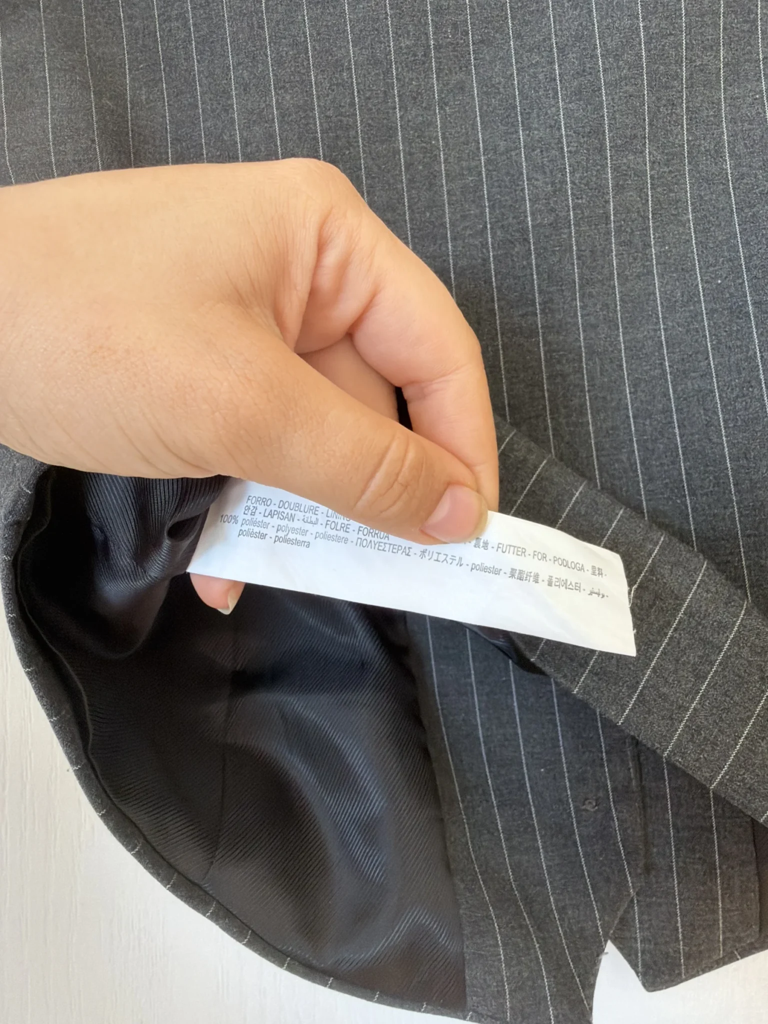 Image for Veston Zara de costume taille L gris rayé blanc