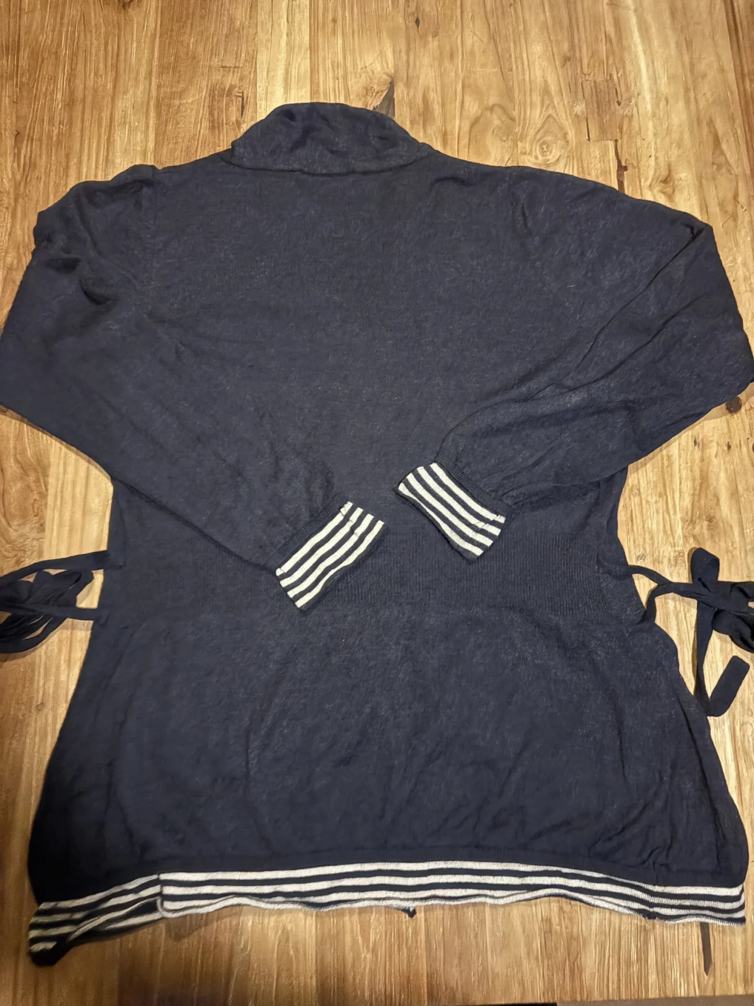 Image for Sandwich – Navy blue long open-front jacket