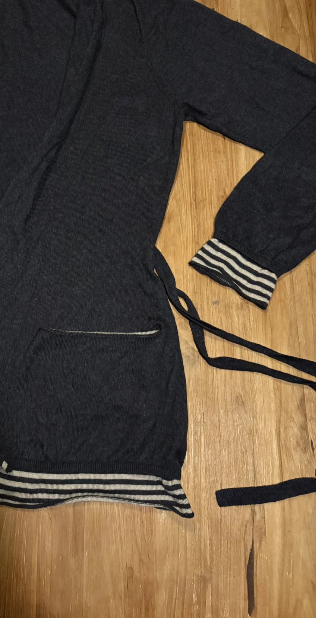 Image for Sandwich – Navy blue long open-front jacket