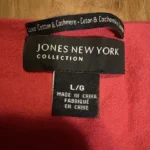 Thumbnail for Jones New York Collection – Chandail rouge-corail à manches 3/4 – taille L/G
