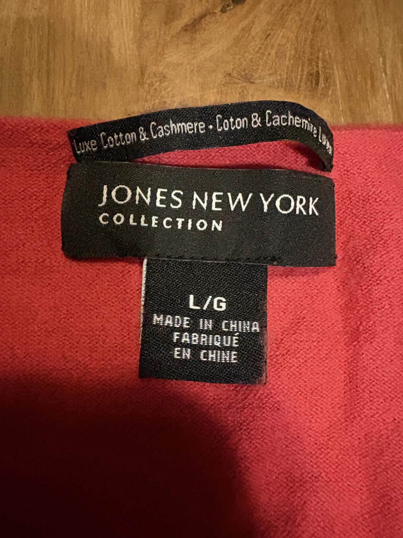 Image for Jones New York Collection – Chandail rouge-corail à manches 3/4 – taille L/G