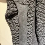 Thumbnail for Long, dark grey cardigan with a textured knit – asymmetrical draped cut