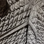 Thumbnail for Long, dark grey cardigan with a textured knit – asymmetrical draped cut