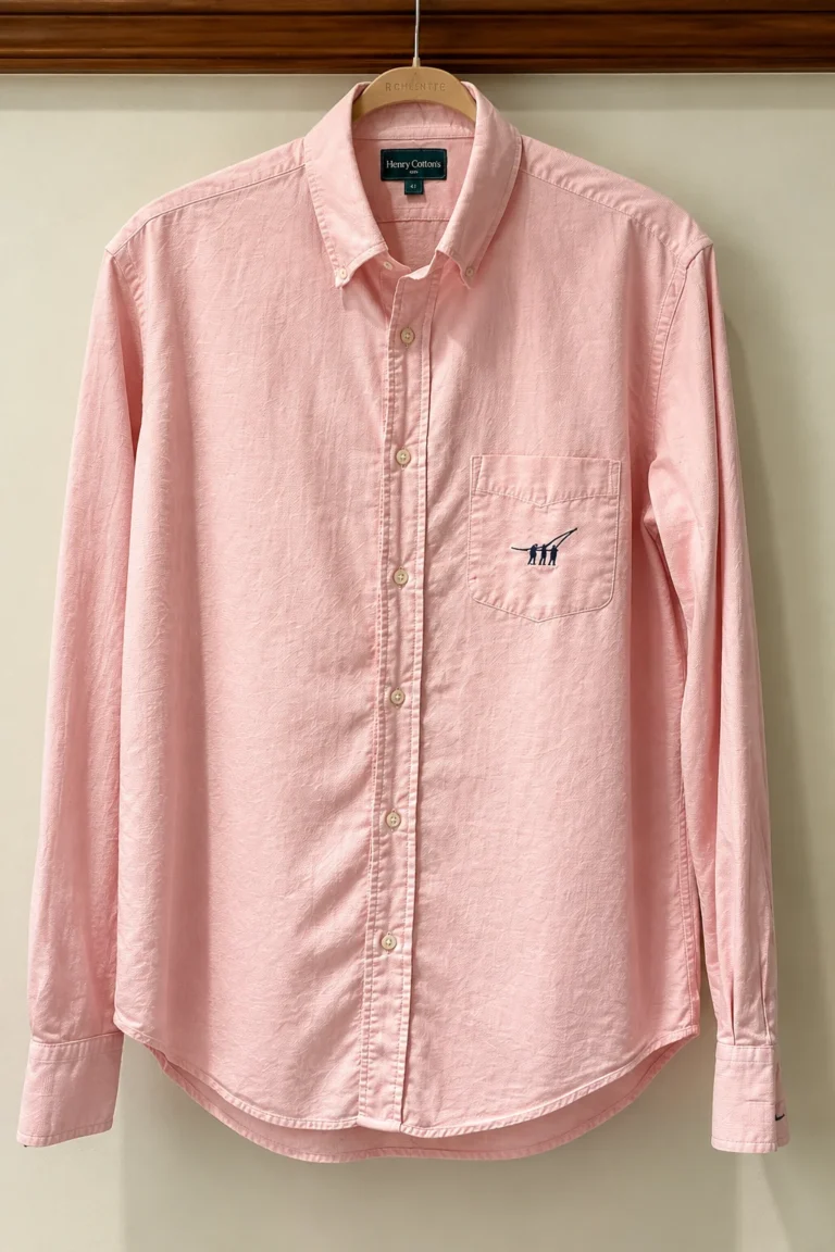 Featured image for Henry Cotton’s – Men’s pink long-sleeved shirt – size 41