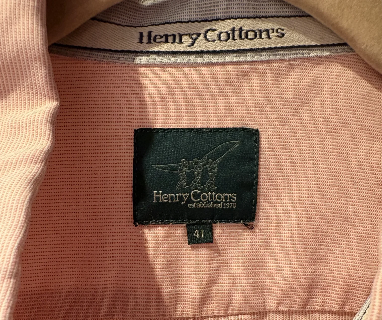 Image for Henry Cotton’s – Men’s pink long-sleeved shirt – size 41