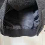 Thumbnail for Manteau court Maje noir avec bouton doré taille 36 effet tweed