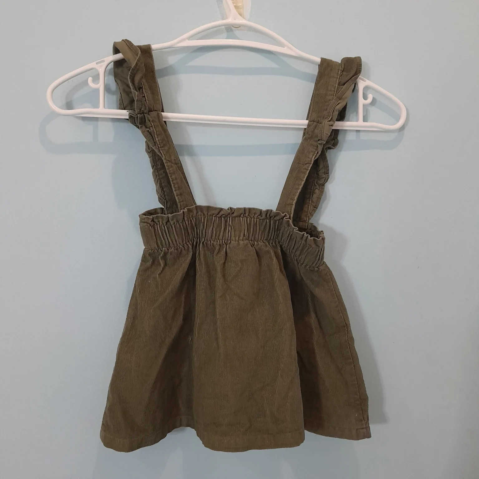 Image for Salopette vert olive en velours côtelé (corduroy) pour fille