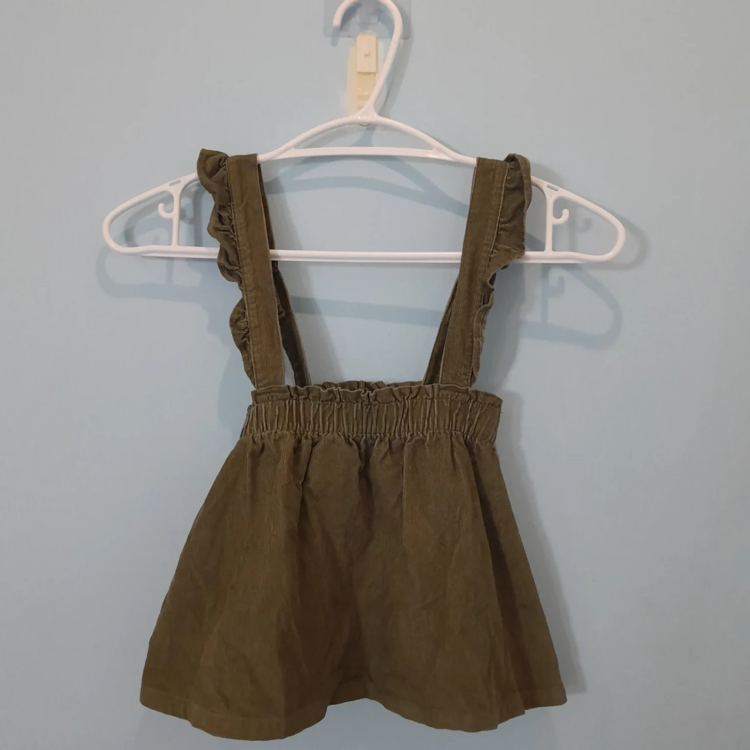 Image for Salopette vert olive en velours côtelé (corduroy) pour fille