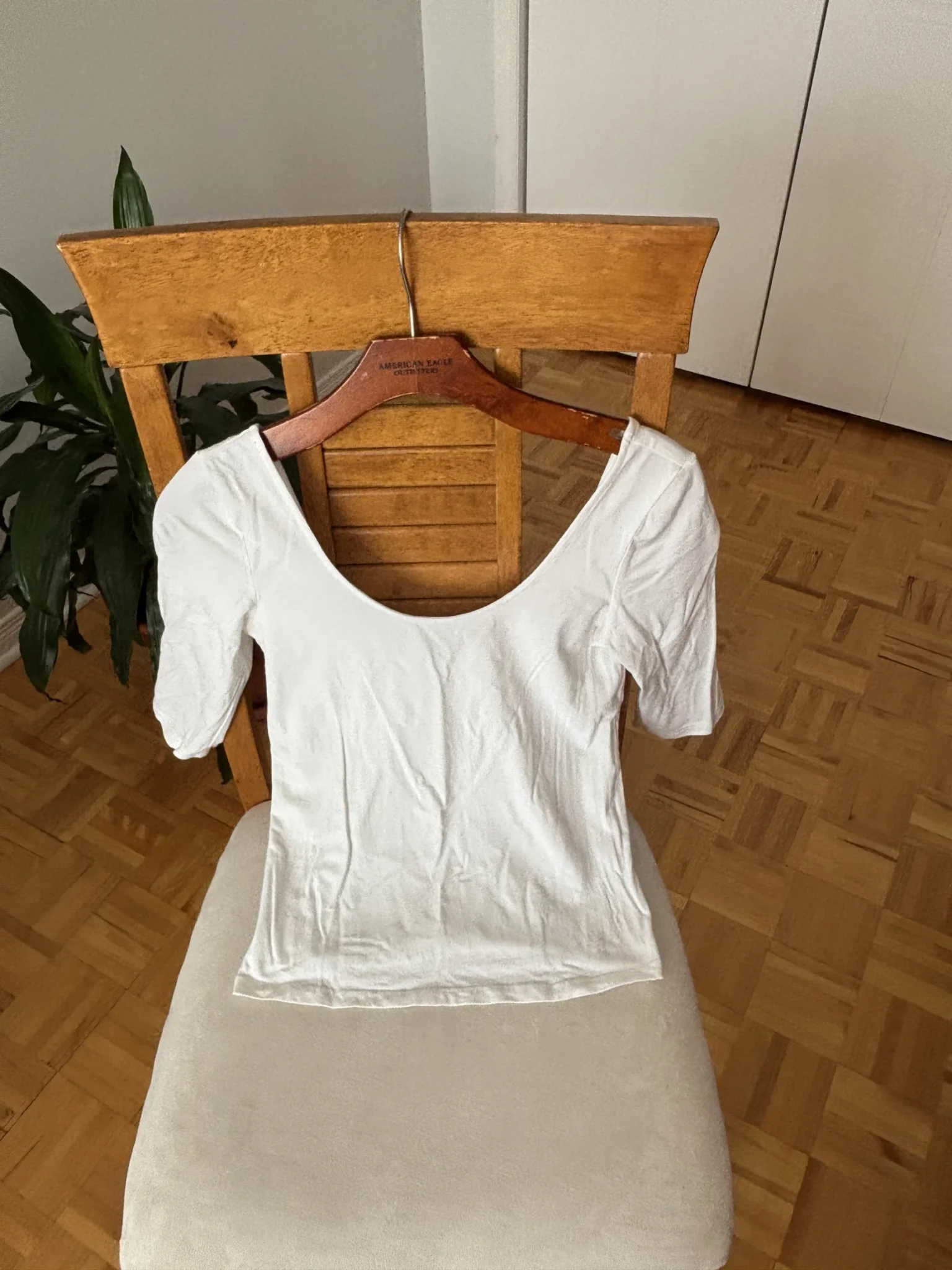 Featured image for Haut ballerine en coton Simons à encolure scoop – Blanc, XS