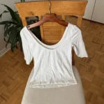 Thumbnail for Haut ballerine en coton Simons à encolure scoop – Blanc, XS