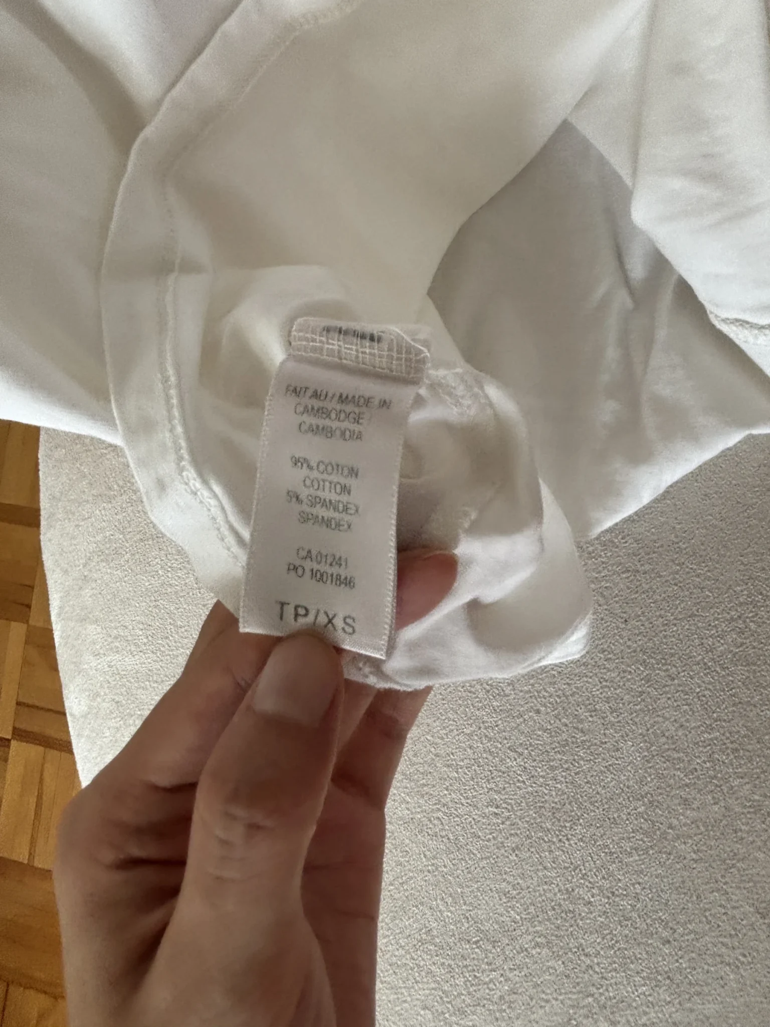 Image for Haut ballerine en coton Simons à encolure scoop – Blanc, XS