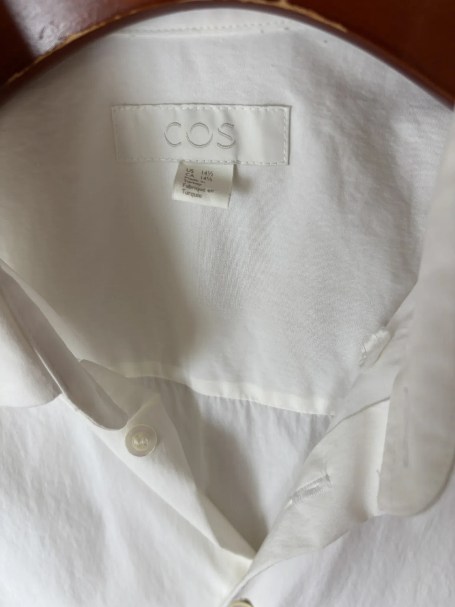 Image for COS white cotton button-up shirt – Small