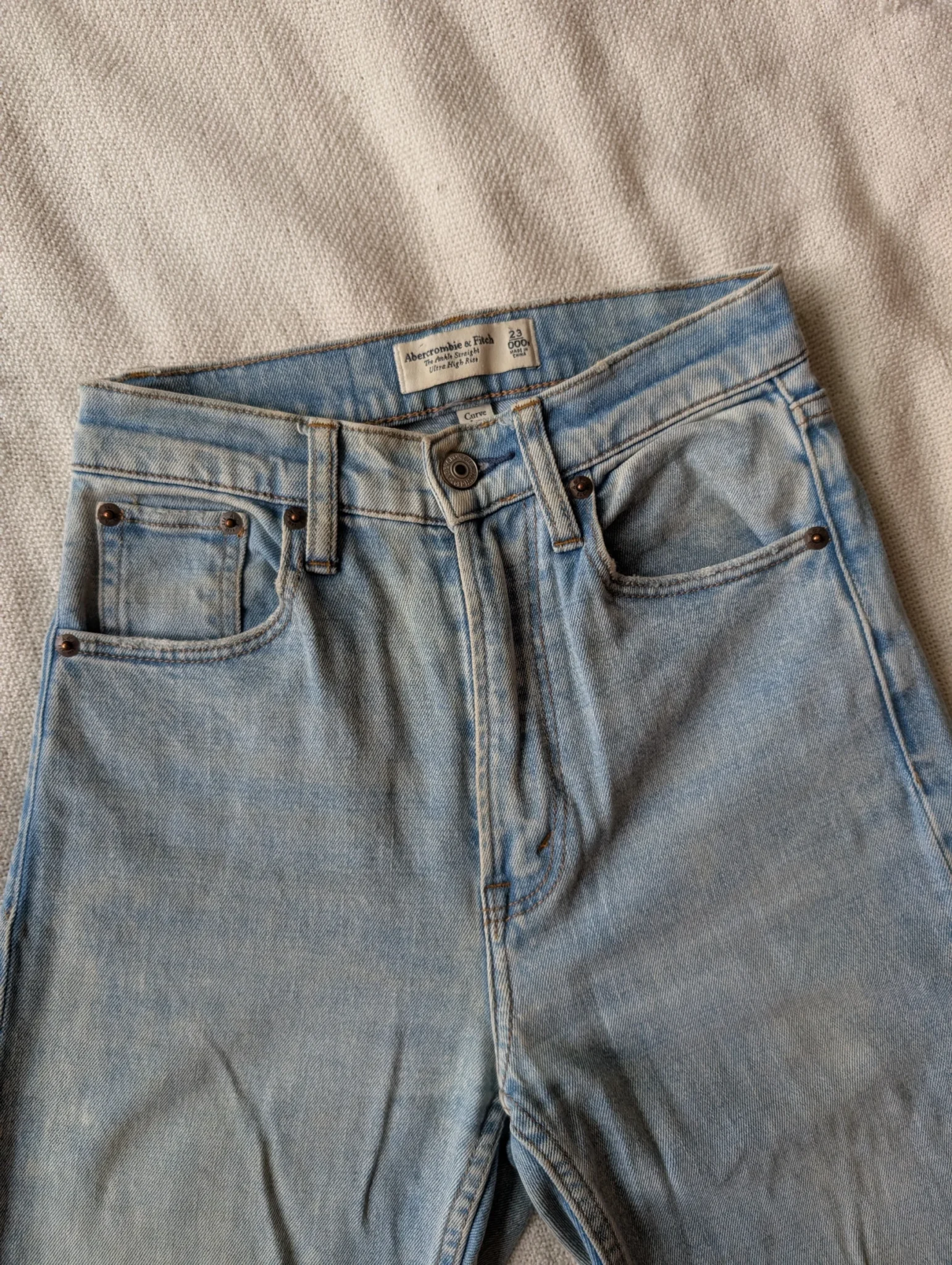Image for Jeans Abercrombie Curve Love bleu pâle
