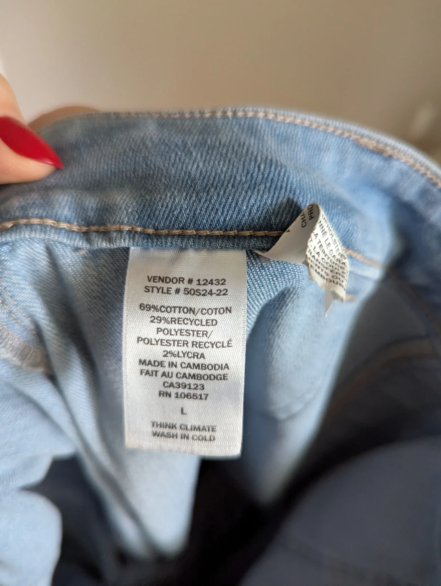 Image for Recycled denim capris