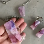 Thumbnail for Mauve earring and necklace set
