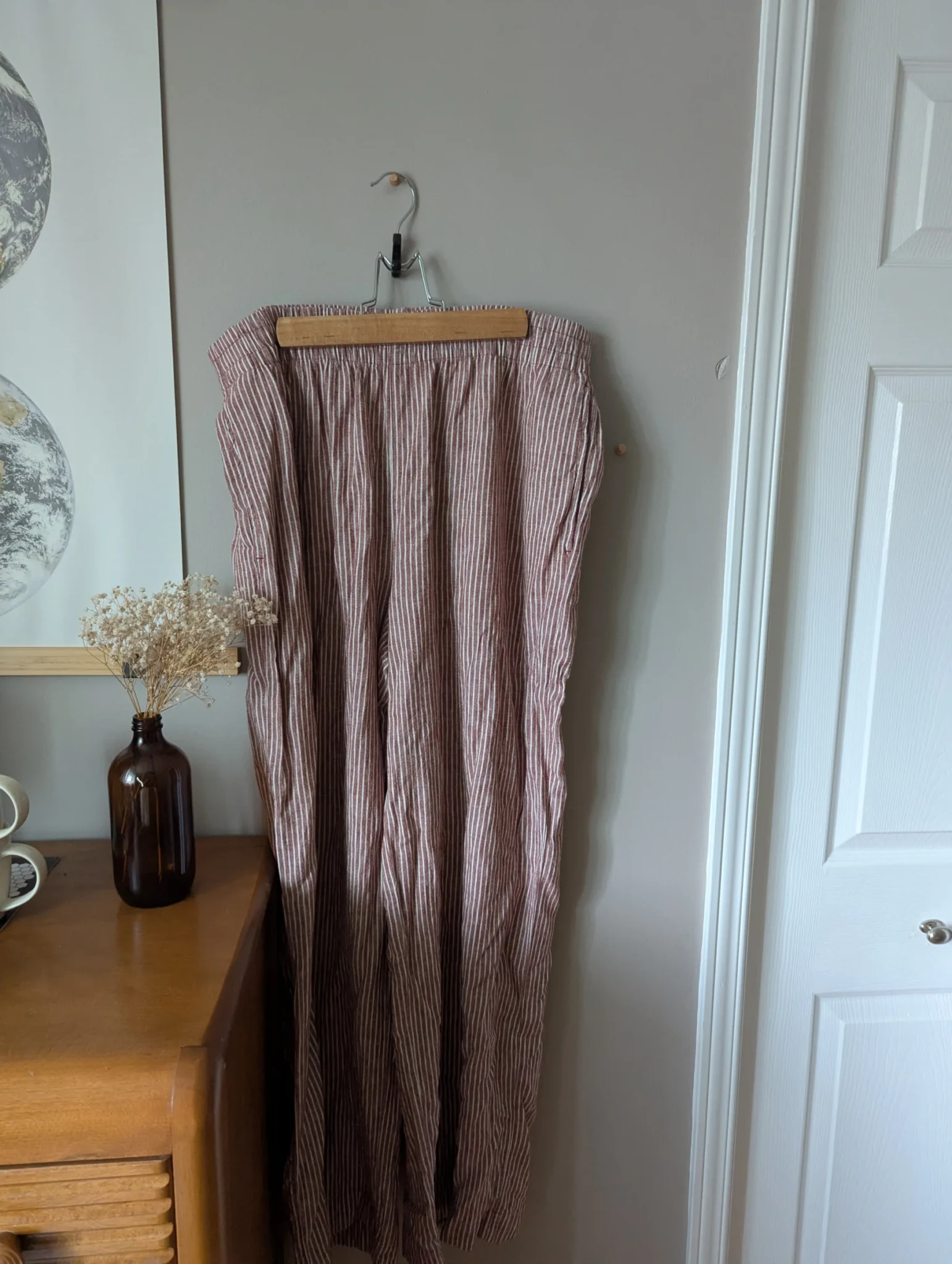 Image for Striped linen trousers