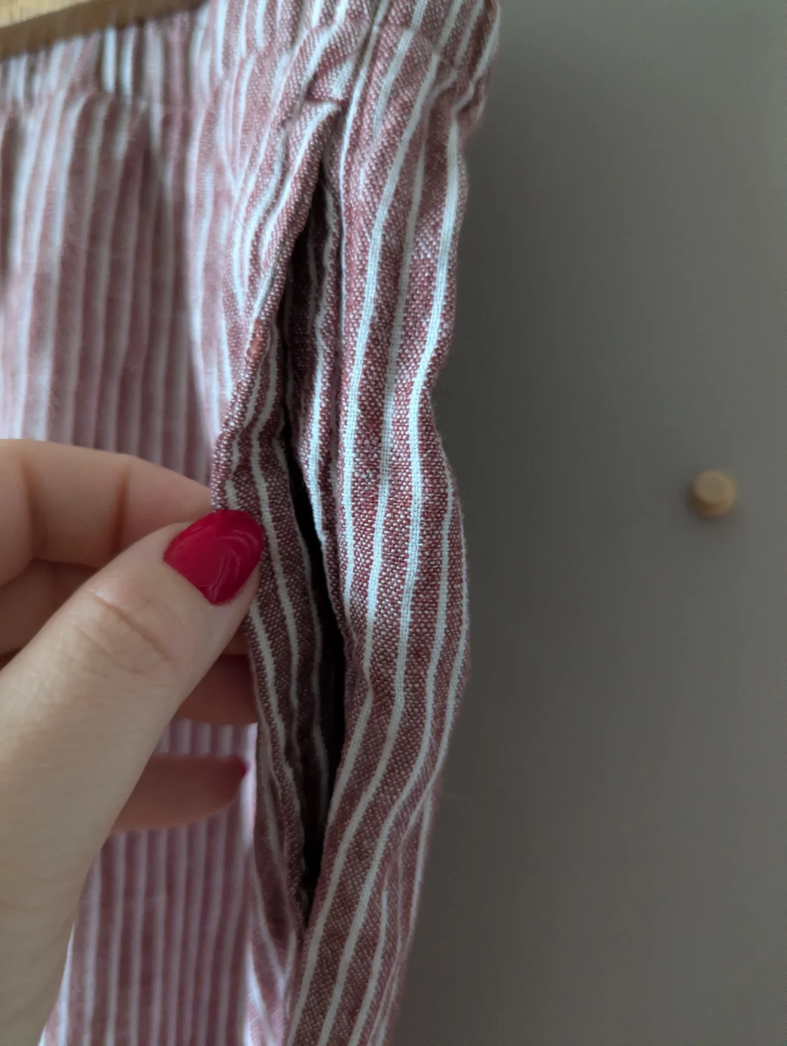 Image for Striped linen trousers