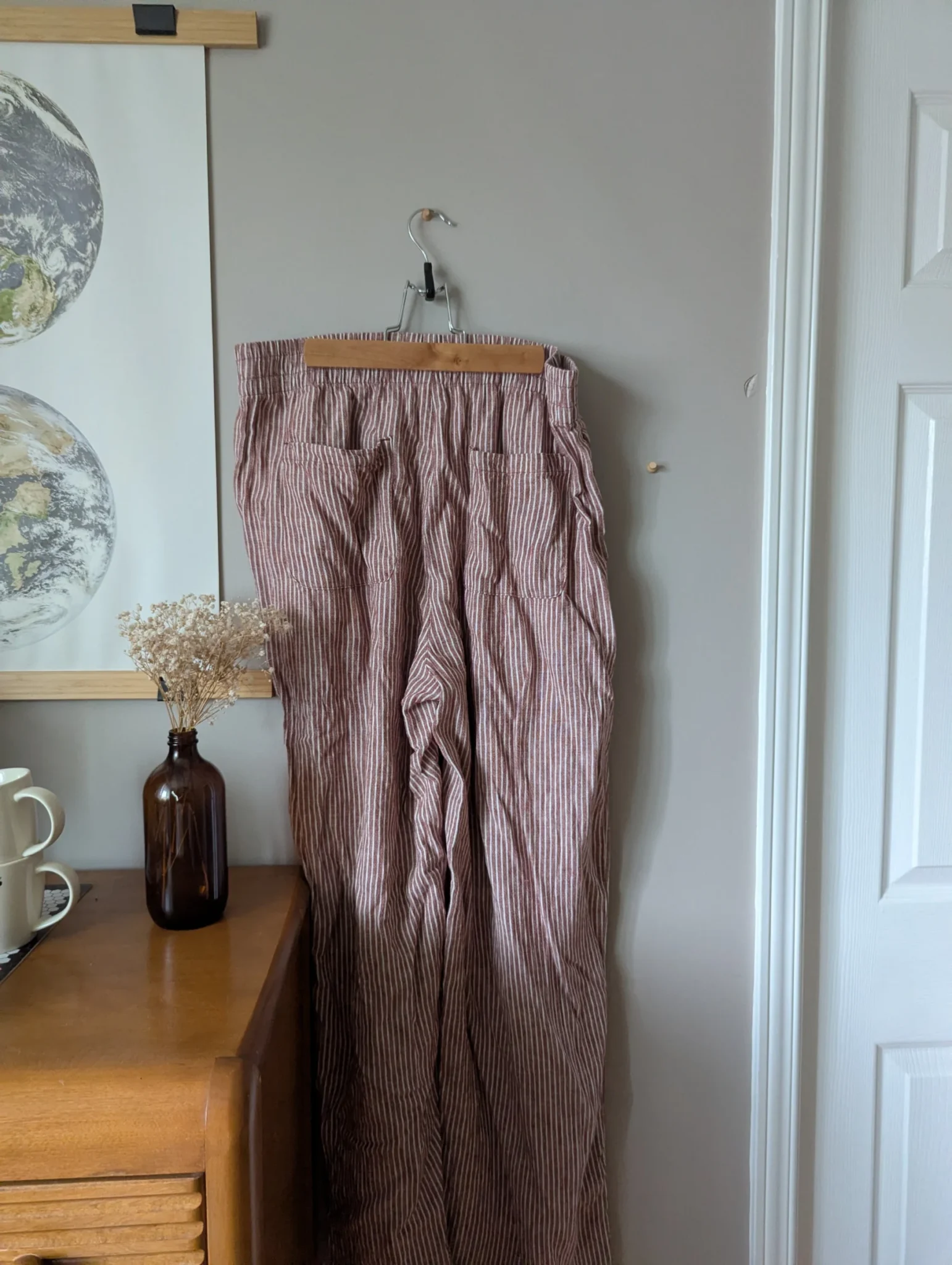 Image for Striped linen trousers