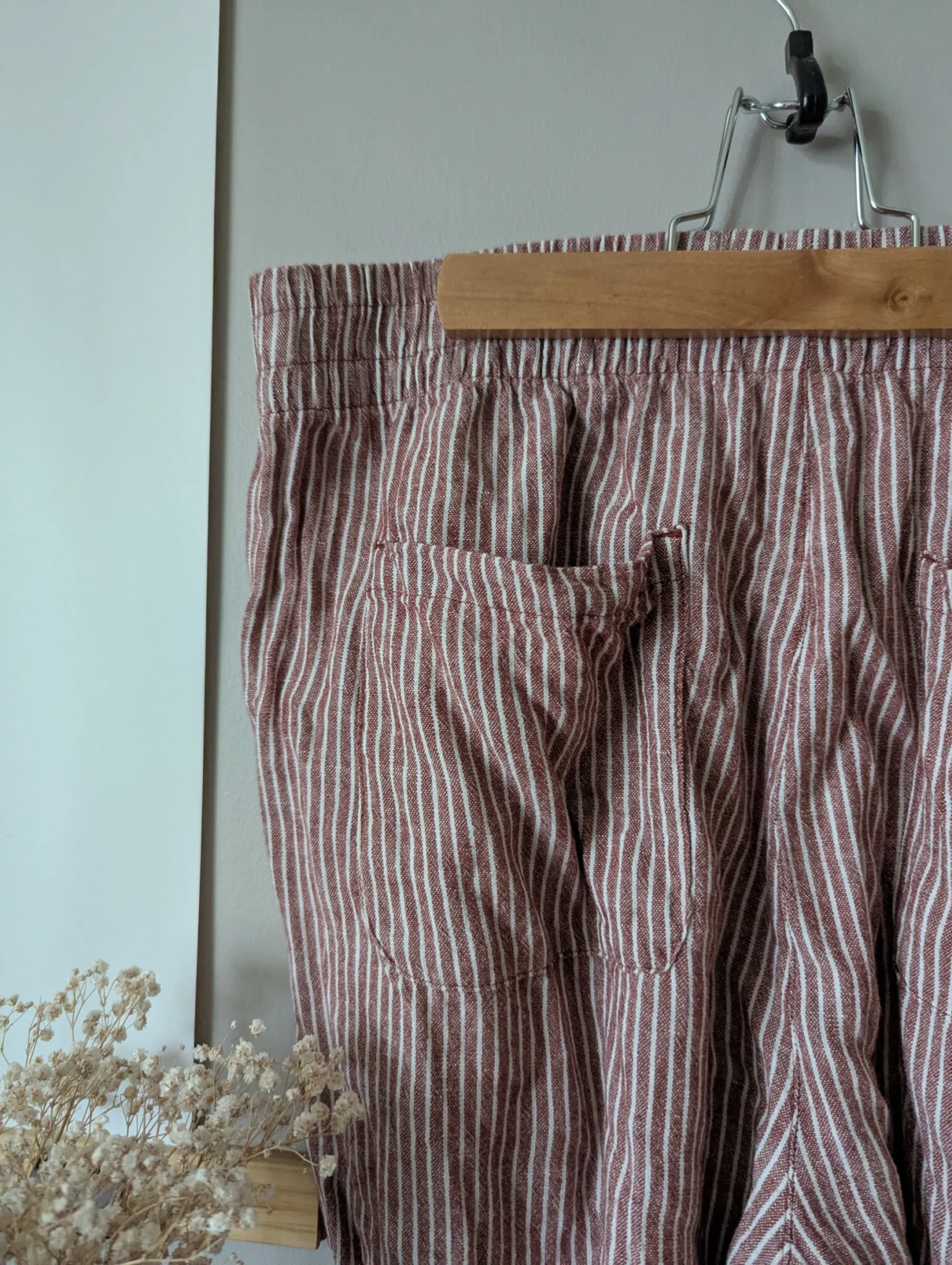 Image for Striped linen trousers
