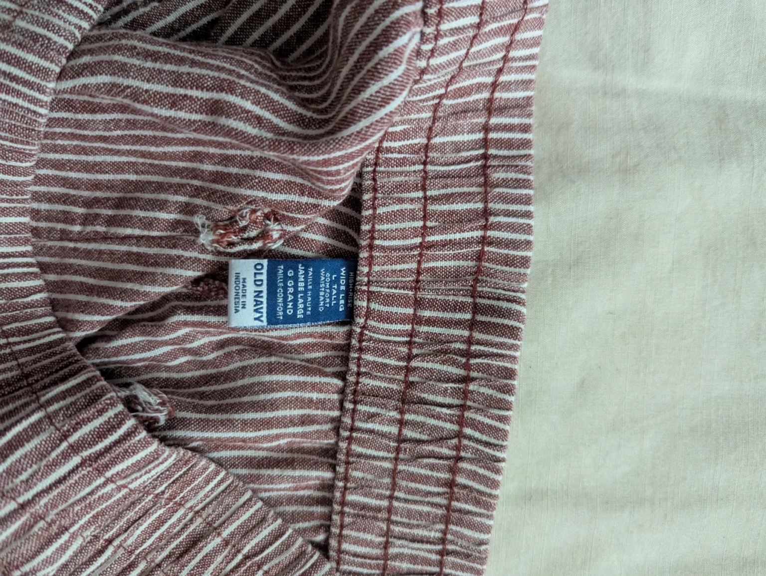 Image for Striped linen trousers