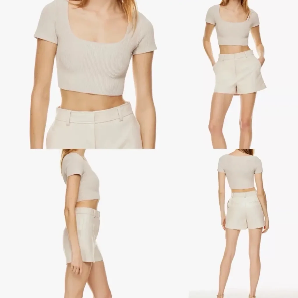 Image for Aritzia Babaton sculpt crop scoop neck top