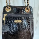 Thumbnail for Magnifique sac à main vintage chic années 90 croco