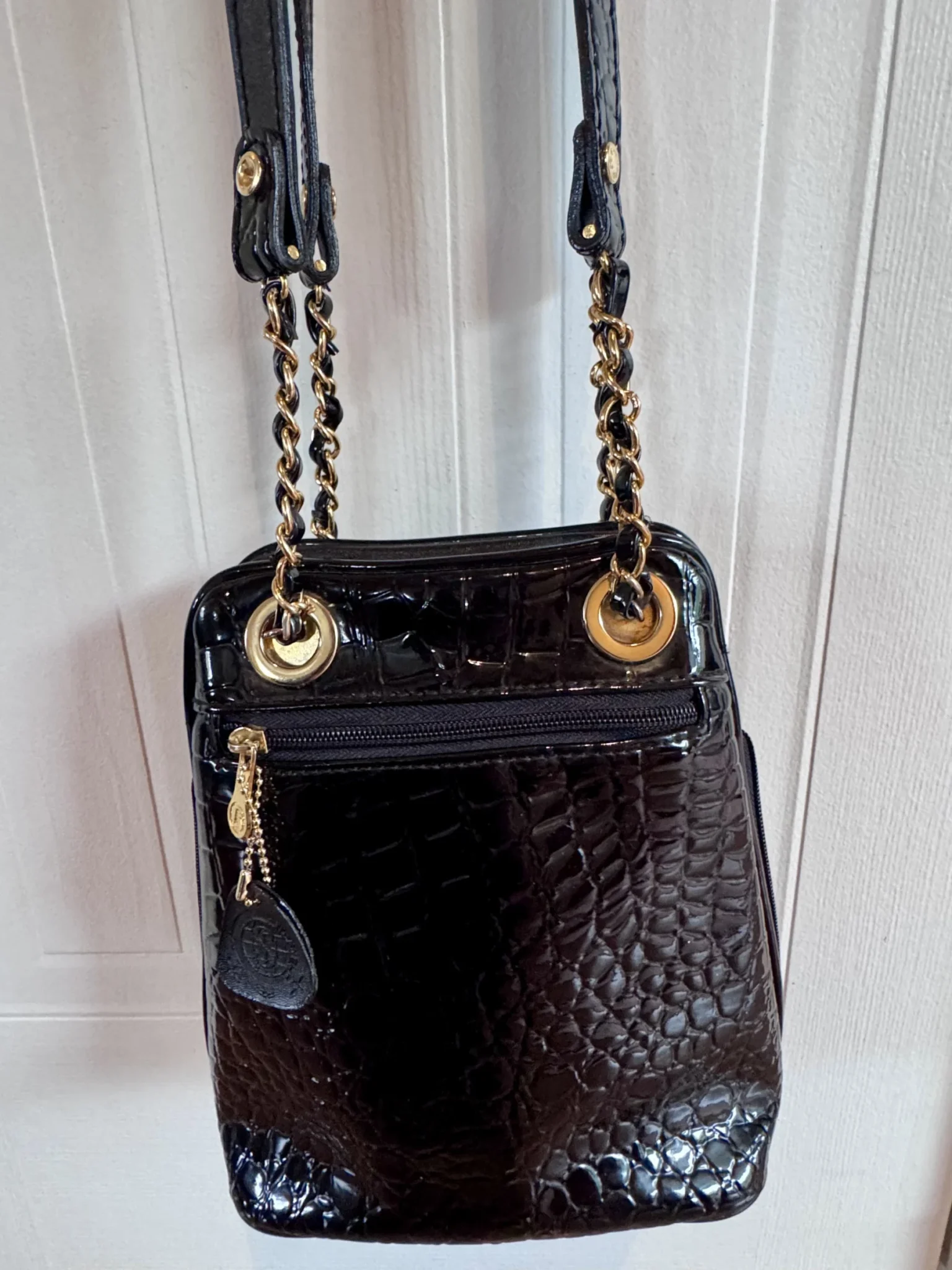 Image for Magnifique sac à main vintage chic années 90 croco