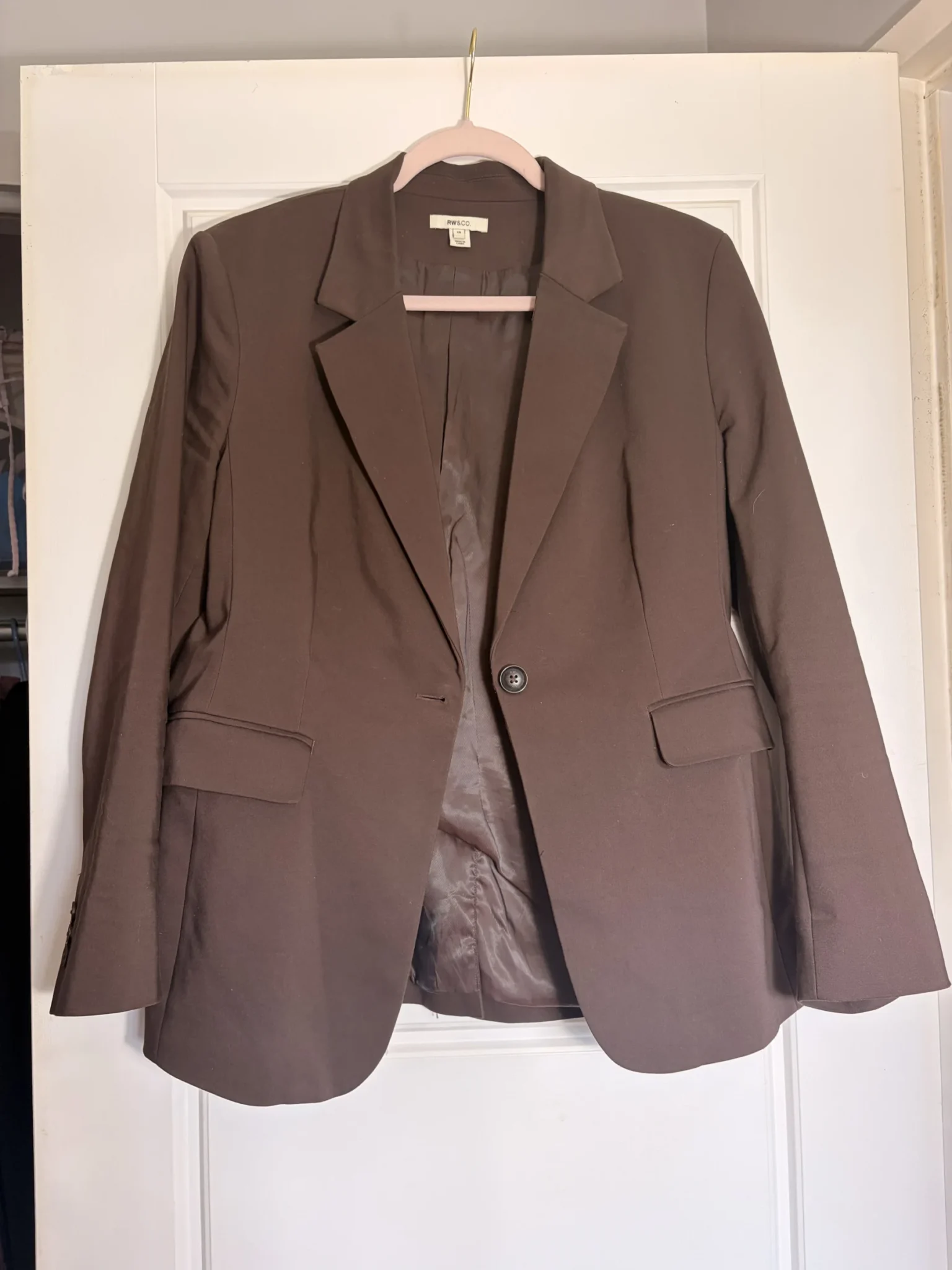 Featured image for Veston brun ajusté boutonnage simple RW CO