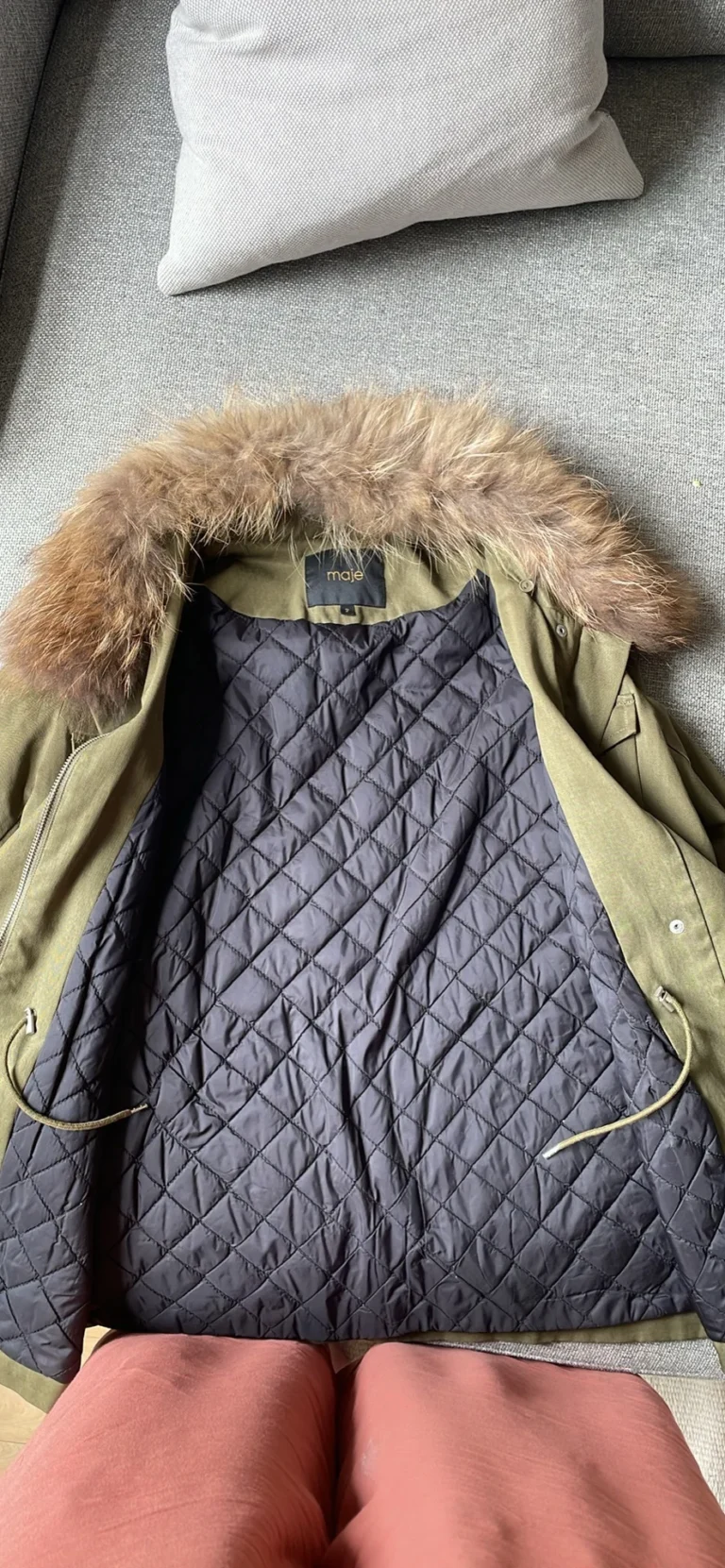 Image for Manteau Maje avec col en fourrure détachable