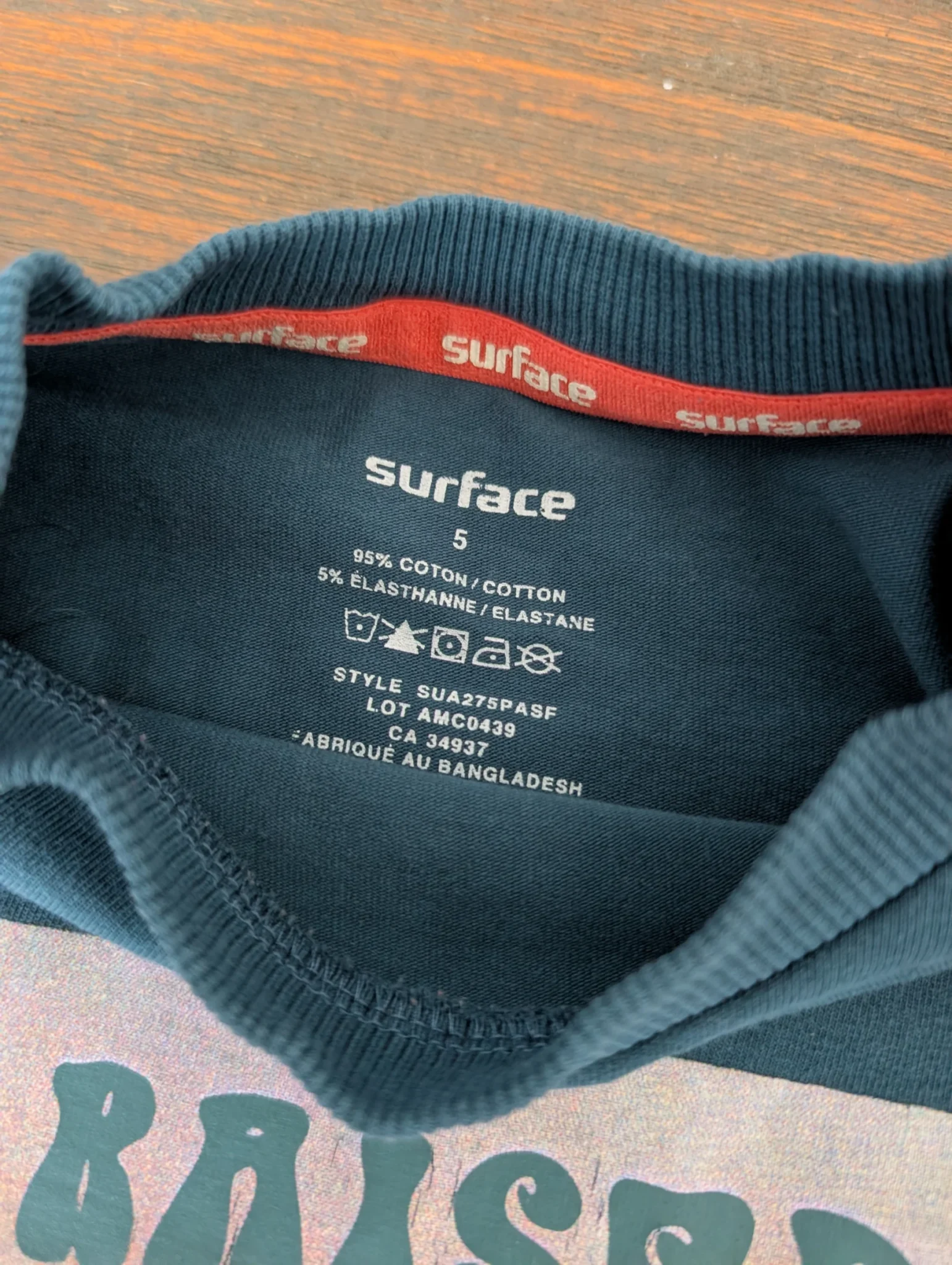 Image for T-shirt surface 6 ans