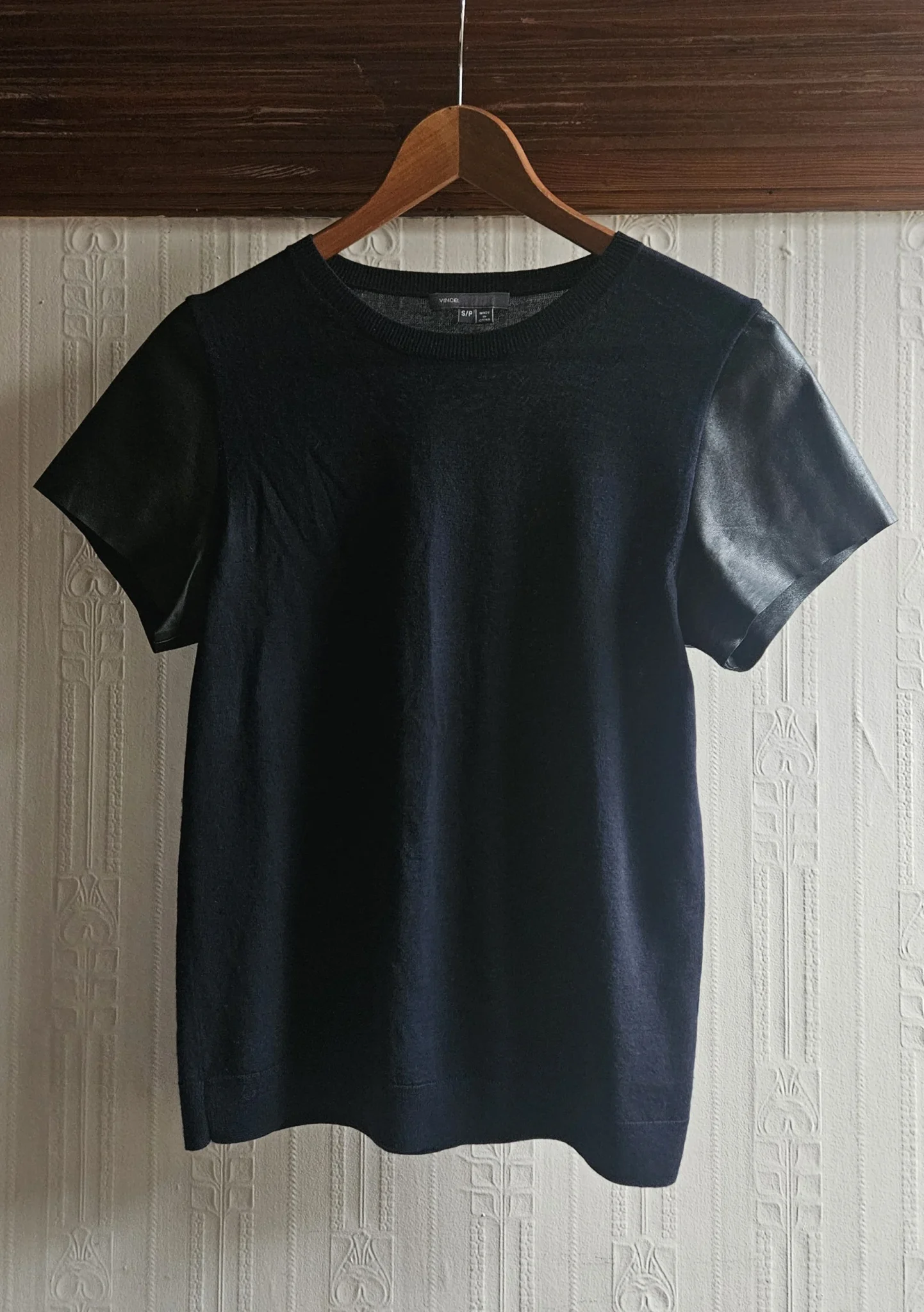 Image for 🌷Wool and leather T-shirt – Vince