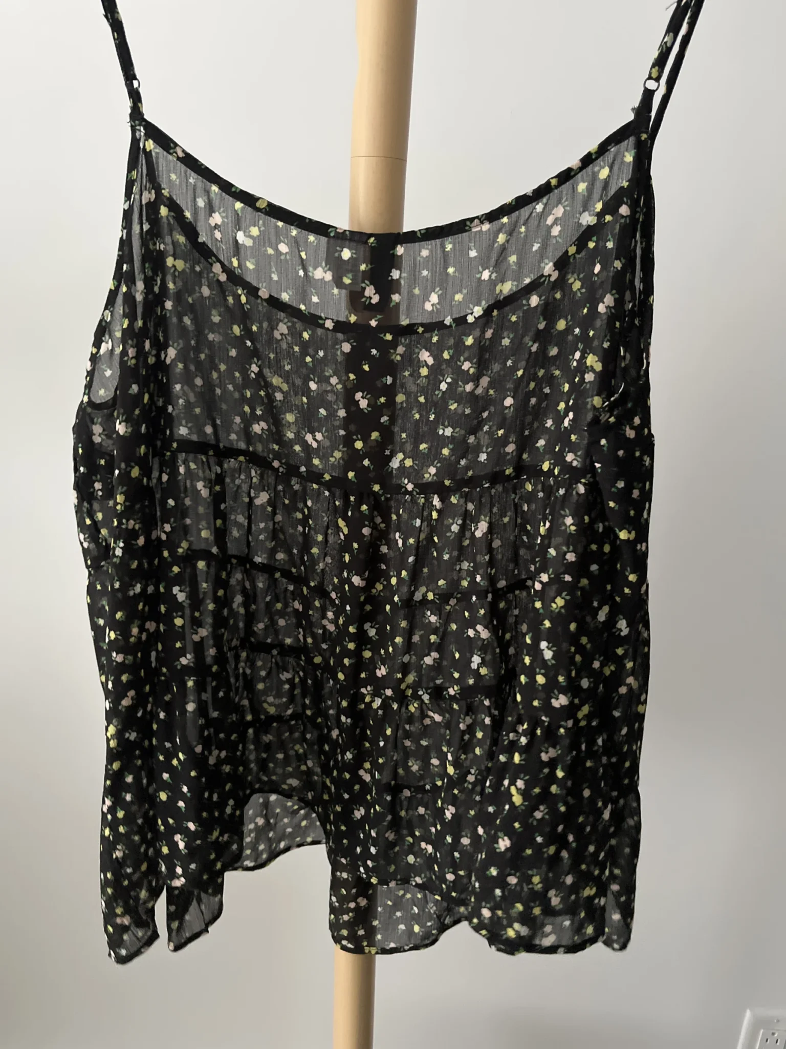 Image for Camisole paysanne transparent florale