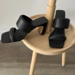Thumbnail for High-heeled mules with double straps